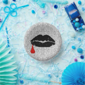 Black Gothic Vampire Kiss Vamp Pappteller (Party)