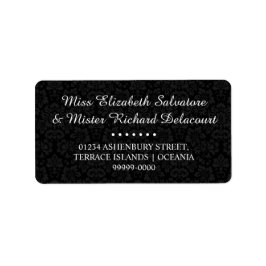 Black Gothic Viktorianisch Damask Hochzeitadresse Adressaufkleber