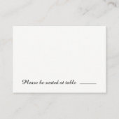 Black Gothic Viktorianisch Damask Hochzeitsszenari Platzkarte (Rückseite)