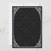 Black Gothic Viktorianisch Damask Wedding Tischnum Einladung (Rückseite)