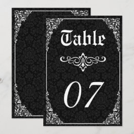 Black Gothic Viktorianisch Damask Wedding Tischnum Einladung
