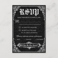 Black Gothic Viktorianisch Wedding Response Cards