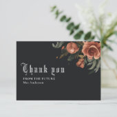 Black Gothic Vintag Fall Brautparty Dankeskarte (Stehend Vorderseite)