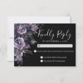 Black Gothic Wedding RSVP Card (Vorderseite)