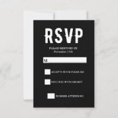 Black Gothic Wedding RSVP Card (Vorderseite)