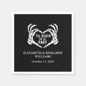 Black Gothic Wedding Til Death Empfang Serviette (Vorderseite)