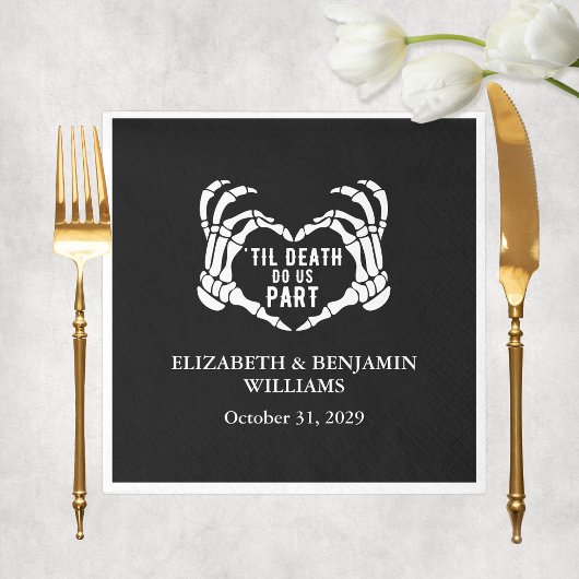 Black Gothic Wedding Til Death Empfang Serviette