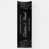Black Gotic Rose Elegantes Hochzeitsbanner Banner (Vertikal)