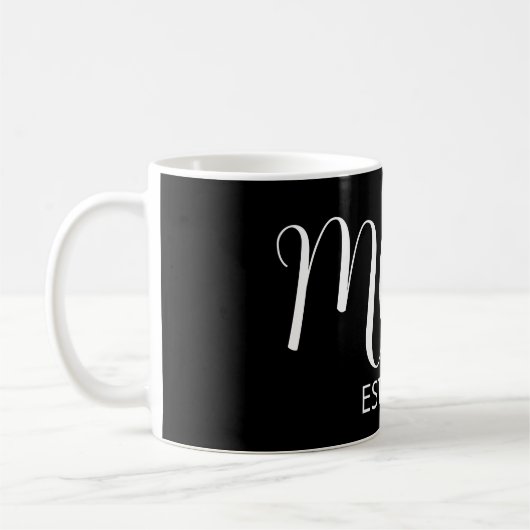 Black Graceful Big Script Established New Mom Gift Kaffeetasse (Links)