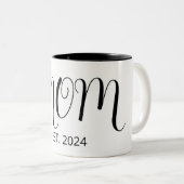 Black Graceful Big Script Established New Mom Gift Zweifarbige Tasse (VorderseiteRechts)