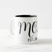 Black Graceful Big Script Established New Mom Gift Zweifarbige Tasse (Vorderseite Links)