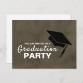 Black Grad Cap, Einladung zur Graduationspartei (Vorne/Hinten)
