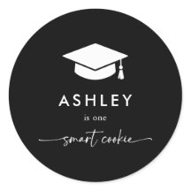 Black Grad Cap One Smart Cookie Graduation Favor