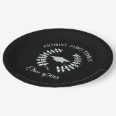 Black Grad Cap und Blätter Paper Teller 9" (Schrägansicht)