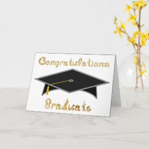 Black Graduate Cap Graduate Party Hat Card Karte