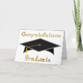 Black Graduate Cap Graduate Party Hat Card Karte (Vorderseite)