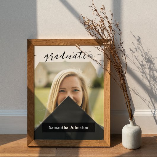 Black Graduate Script Modernes Foto Poster