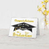 Black Graduation Cap Class 2025 Graduate Hat / Karte (Gelbe Blume)
