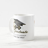Black Graduation Cap Football Personalisiert Kaffeetasse (Vorderseite Links)