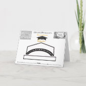 Black Graduation Cap Gold Glitzer auf Party Hat Karte (Rückseite)