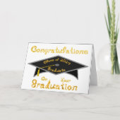Black Graduation Cap Graduate Class 2024 Hat Karte (Vorderseite)