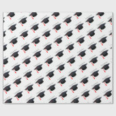 Black Graduation Cap Herzlichen Glückwunsch Gesche Geschenkpapier (Flach)