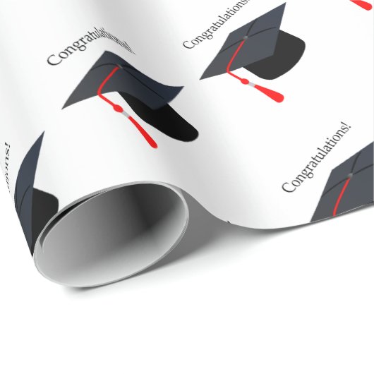 Black Graduation Cap Herzlichen Glückwunsch Gesche Geschenkpapier (Rolleneckpunkt)