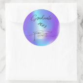 Black Graduation Cap, Holographic Runder Aufkleber (Tasche)