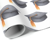 Black Graduation Cap mit Golden Tassel Geschenkpapier (Rolleneckpunkt)