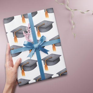 Black Graduation Cap mit Golden Tassel Geschenkpapier