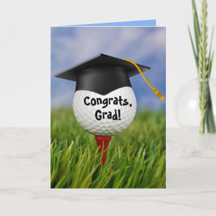 Black Graduation Cap on Golf Ball Karte