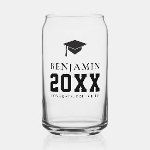 Black Graduation Cap Personalisiert einfaches Gran Dosenglas