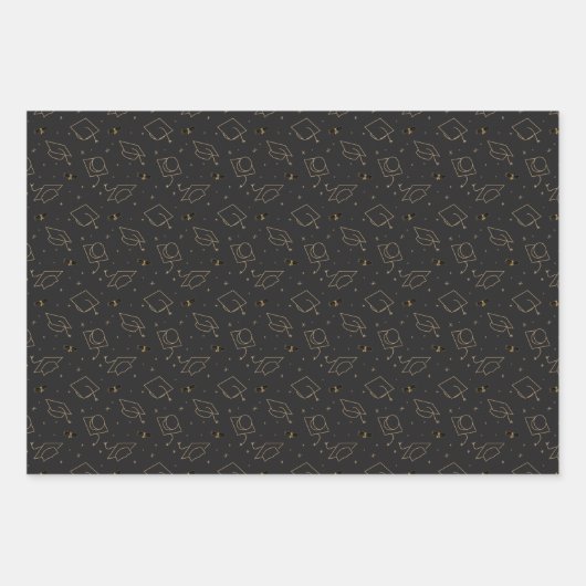 Black Graduation Cap Toss Geschenkpapier Set (Vorderseite 2)