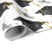 Black Graduation Caps mit Diplomen Geschenkpapier (Rolleneckpunkt)