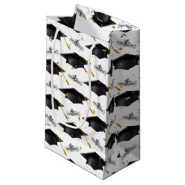 Black Graduation Caps mit Diplomen Kleine Geschenktüte