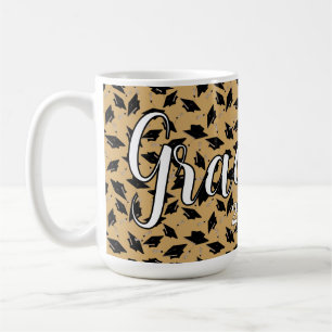 Black Graduation Caps on Tan Personalize Grad Year Kaffeetasse