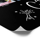 Black Graduation K–12 Photo Collage White Doodles Poster (Ecke)