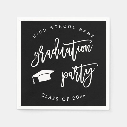 Black Graduation Party Class of Cocktail Serviette (Vorderseite)