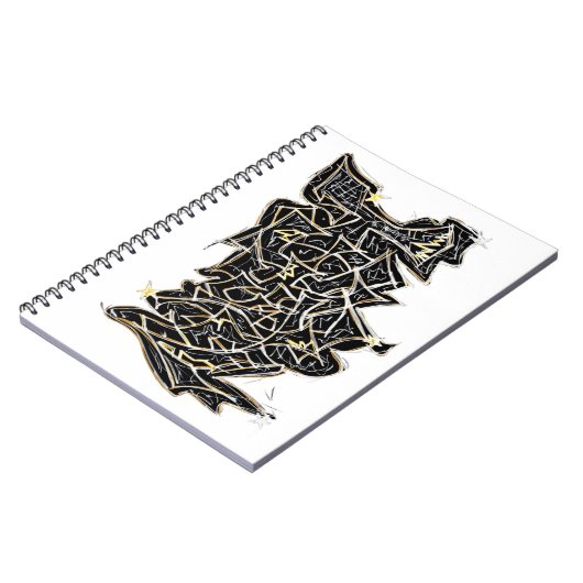 Black Graffiti Letters Notebook Notizblock (Linke Seite)