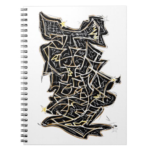 Black Graffiti Letters Notebook Notizblock (Vorderseite)