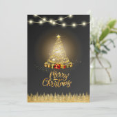 Black Graident Christmas Card Einladung (Stehend Vorderseite)