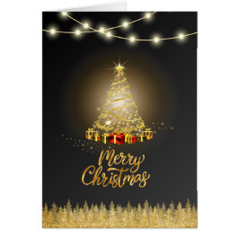 Black Graident Christmas Card - faltbar