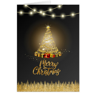 Black Graident Christmas Card - faltbar