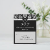Black Grand Insigna Wedding Matching UAWG RSVP Karte (Stehend Vorderseite)