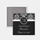 Black Grand Insignia Monogram Gevor /Save the Date Magnet (Vorderseite/Rückseite)