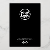 Black Grand Opening Business Logo Modern Folieneinladung (Rückseite)