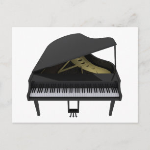 Black Grand Piano: 3D-Modell: Postkarte