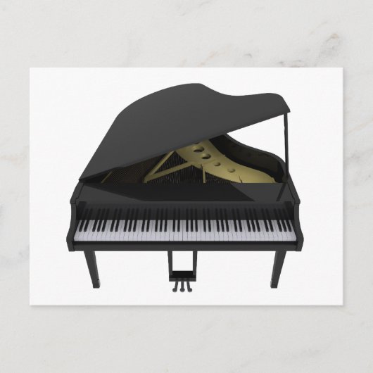 Black Grand Piano: 3D-Modell: Postkarte (Vorderseite)