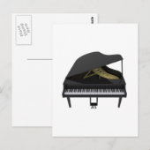 Black Grand Piano: 3D-Modell: Postkarte (Vorne/Hinten)