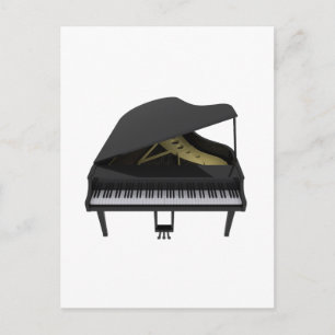 Black Grand Piano: 3D-Modell: Postkarte